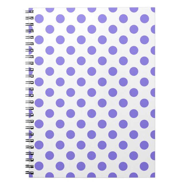 Periwinkle polka dots anteckningsbok med spiral (Framsidan)