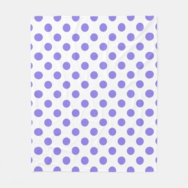 Periwinkle polka dots fleecefilt (Framsidan)
