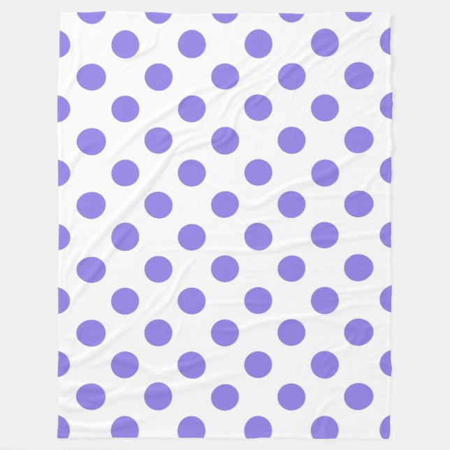Periwinkle polka dots fleecefilt (Framsidan)