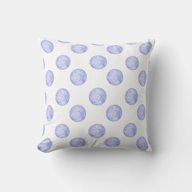"Periwinkle Polka dots Kudde (Framsida)