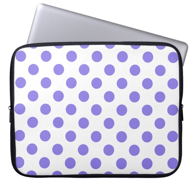 Periwinkle polka dots laptop fodral (Framsidan)