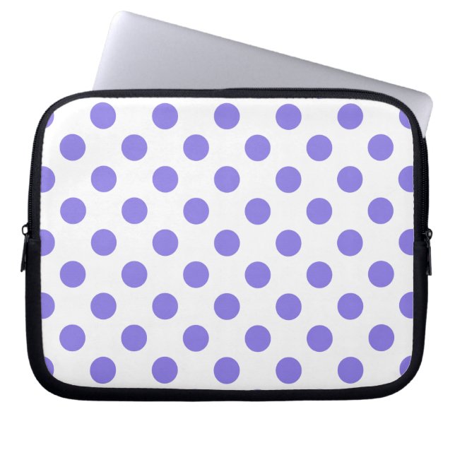 Periwinkle polka dots laptop fodral (Framsidan)