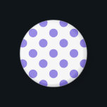 Periwinkle polka dots magnet<br><div class="desc">Periwinkle polka dots på vit bakgrund</div>