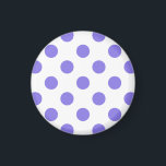 Periwinkle polka dots magnet<br><div class="desc">Periwinkle polka dots på vit bakgrund</div>