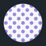 Periwinkle polka dots magnet<br><div class="desc">Periwinkle polka dots på vit bakgrund</div>