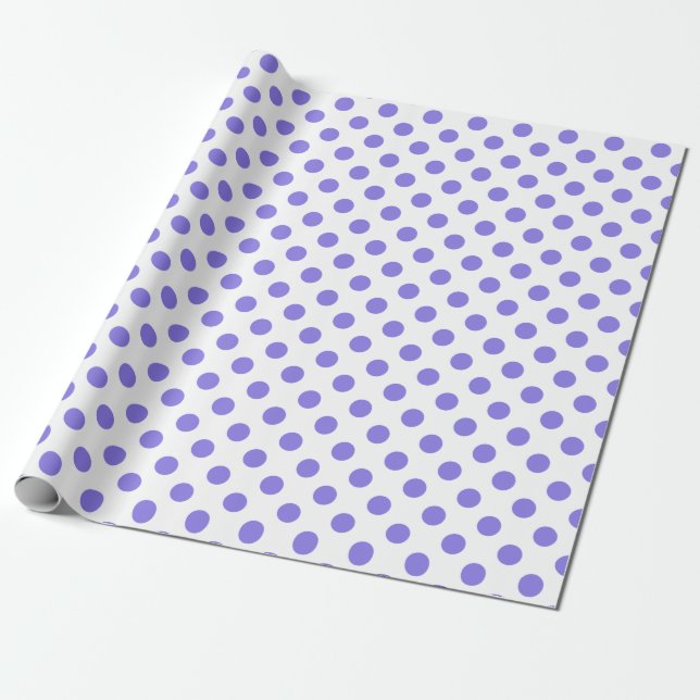 Periwinkle polka dots presentpapper (Utrullad)