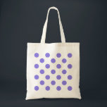 Periwinkle polka dots tygkasse<br><div class="desc">Periwinkle polka dots på vit bakgrund</div>