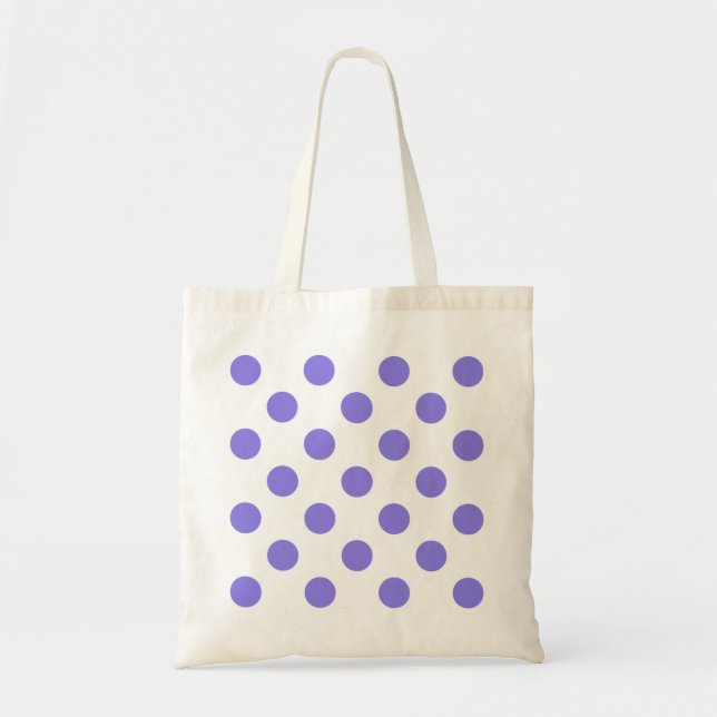 Periwinkle polka dots tygkasse (Framsidan)