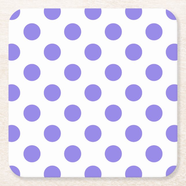 Periwinkle polka dots underlägg papper kvadrat (Framsidan)