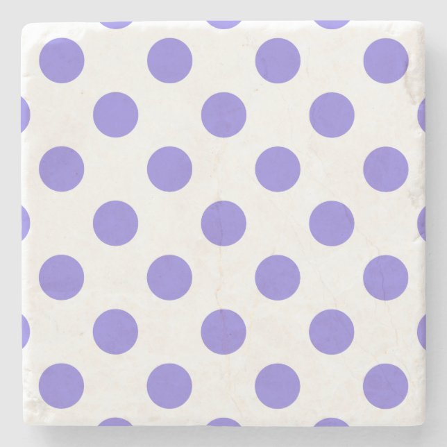 Periwinkle polka dots underlägg sten (Framsidan)