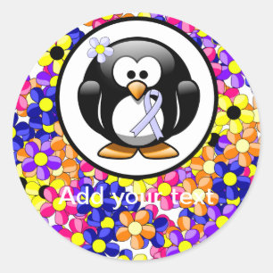 Periwinkle Ribbon Penguin Runt Klistermärke