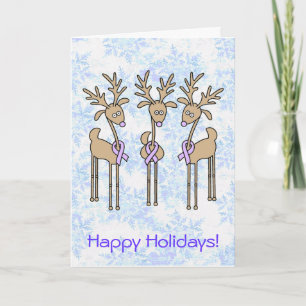 Periwinkle Ribbon Reindeer Helgkort
