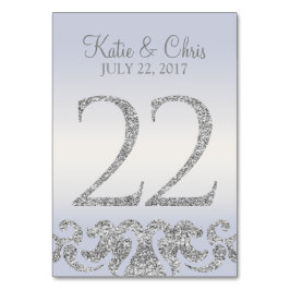 Periwinkle Silver Glitter Se Bordsnumren-22 Bordsnummer