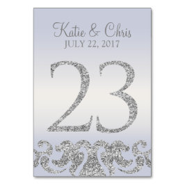Periwinkle Silver Glitter Se Bordsnumren-23 Bordsnummer