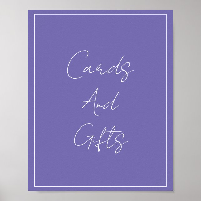 Periwinkle Simple Elegant Möhippa Bröllop Poster (Framsidan)