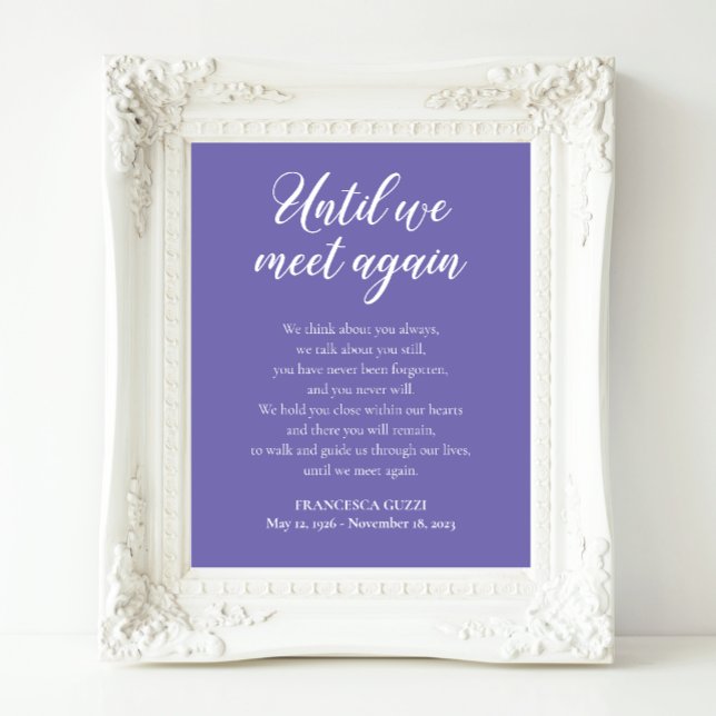 Periwinkle tills vi träffas igen Memorial Namn Poster (Skapare uppladdad)