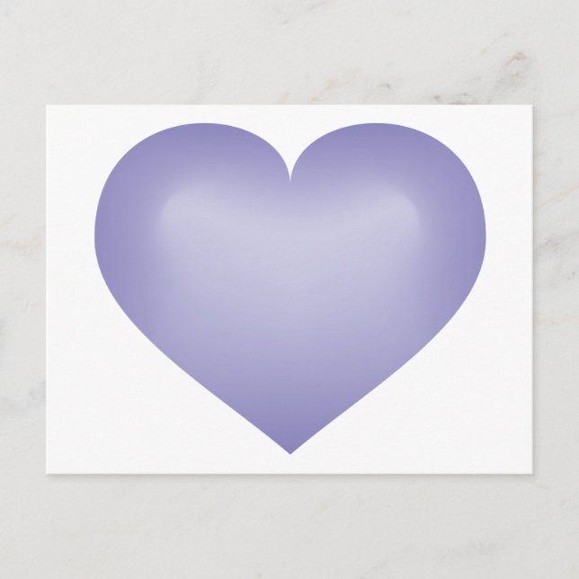 Periwinkle tonade hjärta vykort (Framsida)
