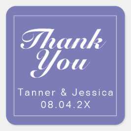 Periwinkle & White Modern Minimalist Tack Fyrkantigt Klistermärke