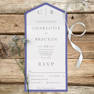 Periwinkle & White Monogram - minimala middagar
