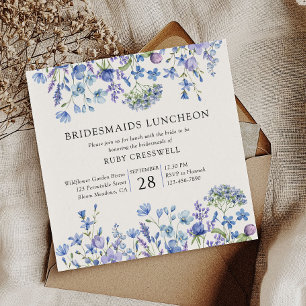 Periwinkle WildblommBridesmaids Luncheon Inbjudningar