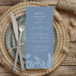 Periwinkle Wildblomme Bröllop Flat Menu Meny<br><div class="desc">Periwinkle Wildblomme Bröllop Flat Menu</div>