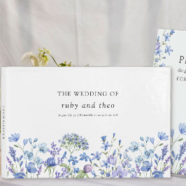 Periwinkle Wildblomme Elegant Blommigt Bröllop Gästböcker