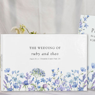 Periwinkle Wildblomme Elegant Blommigt Bröllop Gästböcker