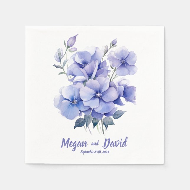 Periwinkles Dreams 2: Personlig Bröllop Napkins Pappersservett (Framsidan)