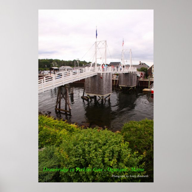 Perkins Cove Drawbridge - OgunSluta maine Poster (Framsidan)