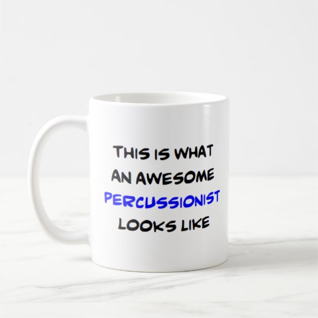 perkussionist, fantastisk kaffemugg (Vänster)