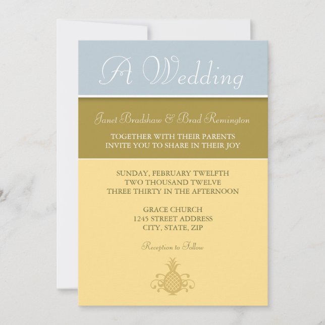 Perky ananasinbjudan inbjudningar (Framsida)