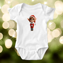 Perky Girl Jul Elf Baby Bodydräkt T Shirt
