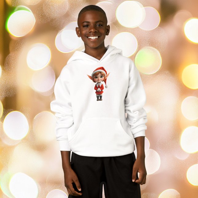 Perky Girl jul Elf Boy's Hoodie T Shirt (Skapare uppladdad)
