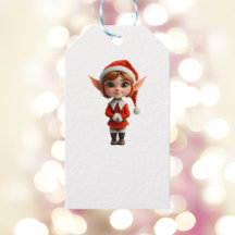 Perky Girl jul Elf White Gift-Märkre