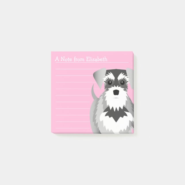 Perky gullig miniatyrSchnauzer Post-it Block (Framsida)