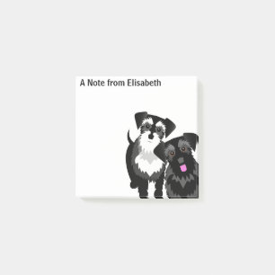 Perky Miniature Schnauzer Cute Post-it Block