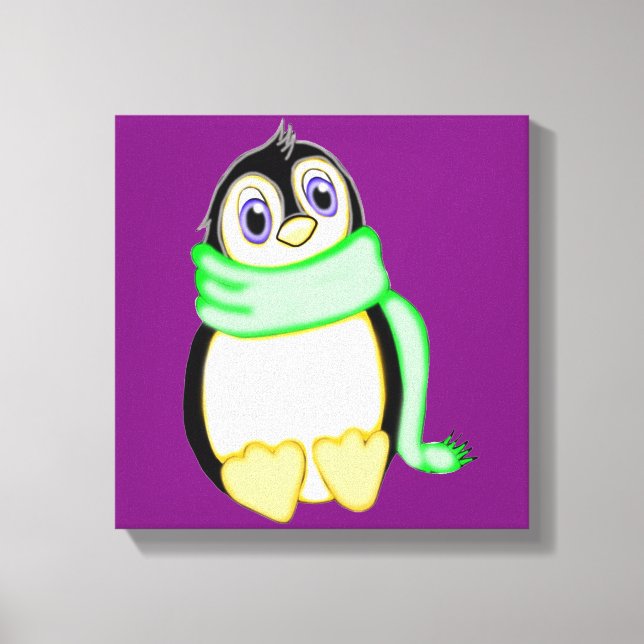 Perky Penguin 12 x 12 Canvastryck (Framsida)
