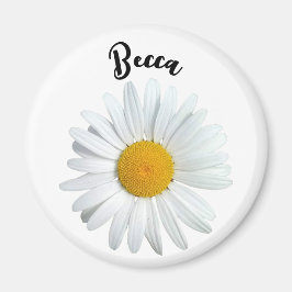 Perky White Daisy Flower Personlig Magnet