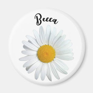 Perky White Daisy Flower Personlig Magnet