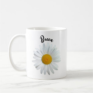 Perky White Daisy Flower Personlig mugg