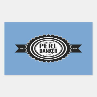 Perl Dancer Stickers - Blue Background Rektangulärt Klistermärke