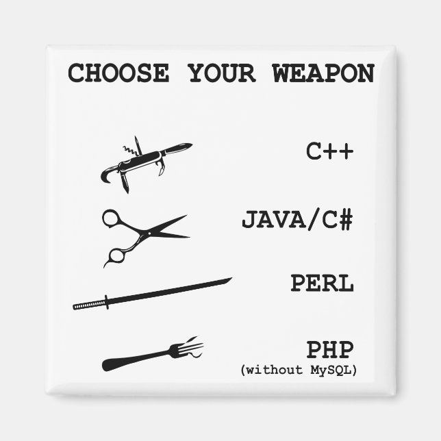 Perl, Java, C Vass, Php, C++ programmeringsspråk Magnet (Framsidan)