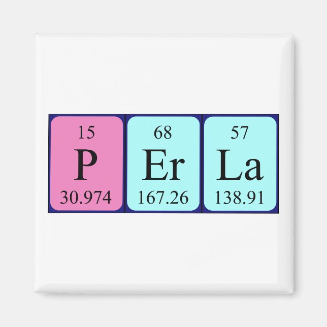 Perla periodisk bord namn magnet (Framsidan)