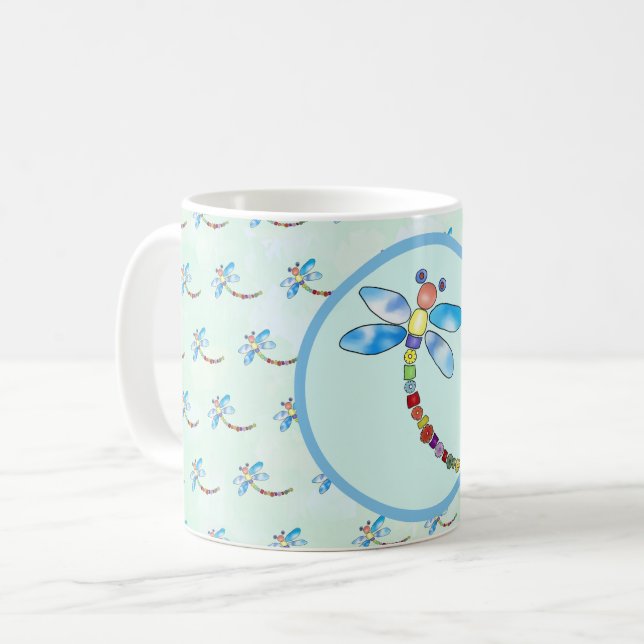 Perlenlibelle, personalisiert kaffeetasse kaffemugg (Framsida vänster)