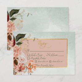 Perm- och rotsblommor på Grönt Bröllop OSA Kort