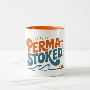 Perma-Stoked Vågor Två-Tonad Mugg