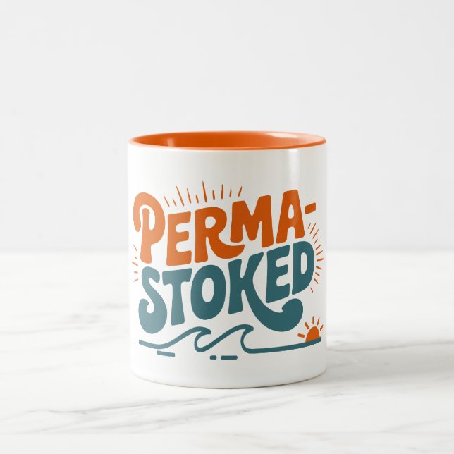 Perma-Stoked Vågor Två-Tonad Mugg (Center)