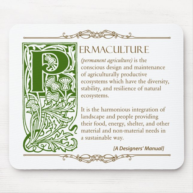 Permaculture - en 1) grönt & brunt för definition musmatta (Framsidan)