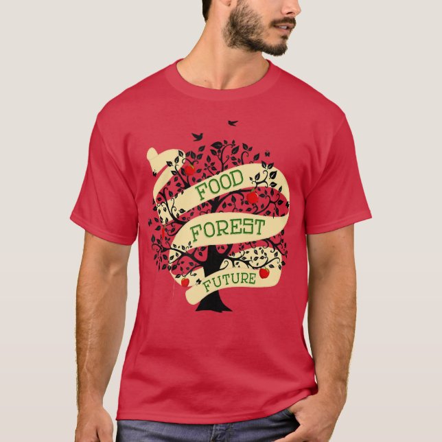 Permaculture Food Forest Orchard Gardener T Shirt (Framsida)
