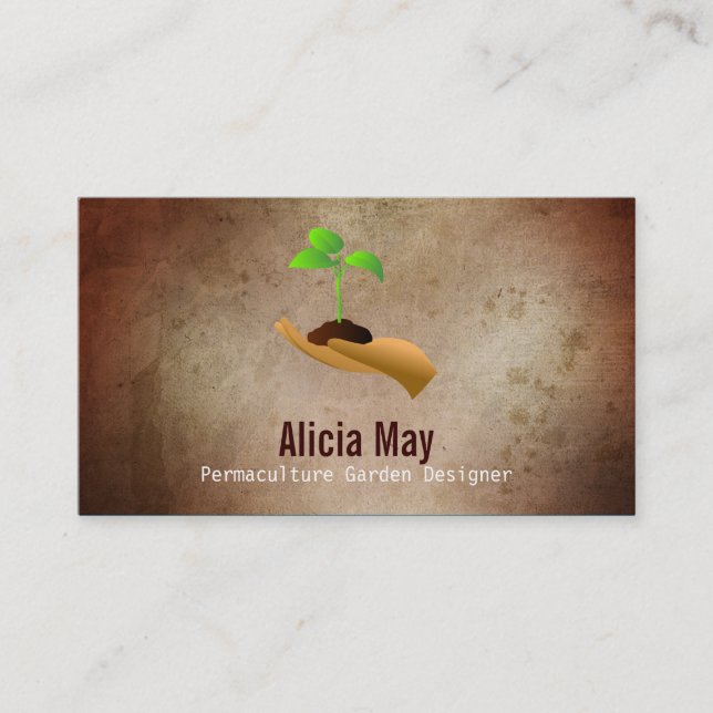 Permaculture formgivarevisitkortar visitkort (Framsida)